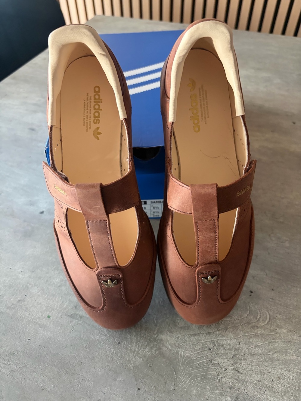 adidas Women's Brown Samba T-Strap Sneakers - Picture 8 of 8